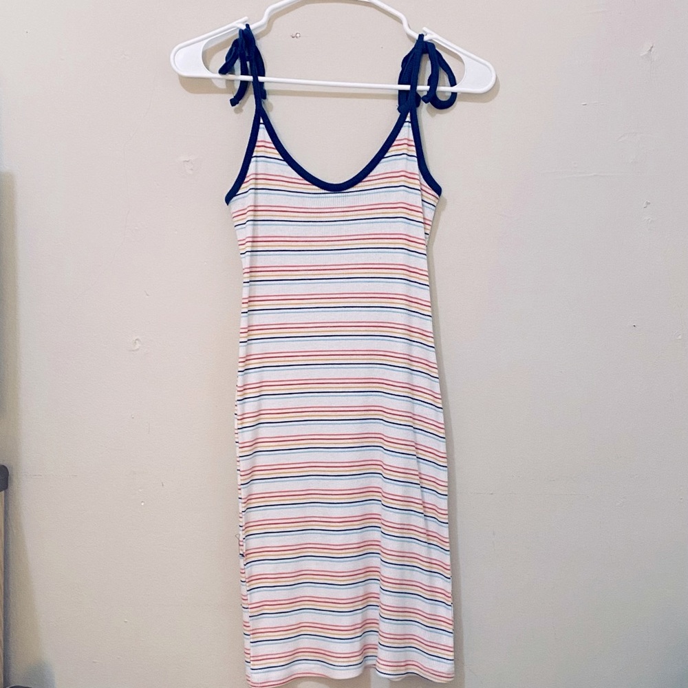 M Colorful casual striped summer dress